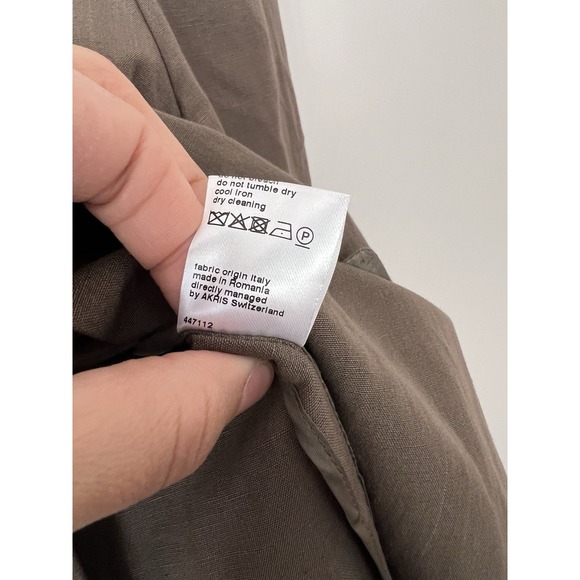AKRIS Punto Brown Linen Blend Jacket Blazer One Button Size 10 - Picture 6 of 7
